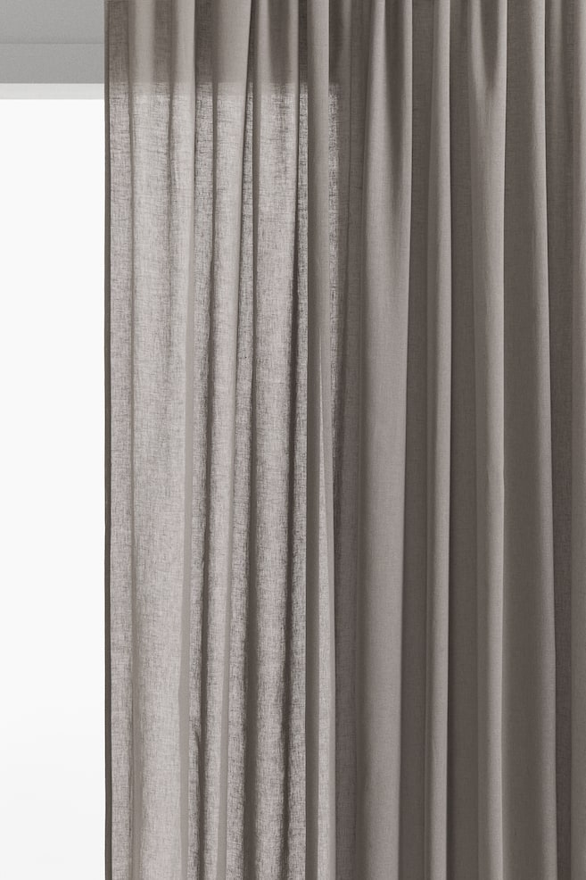 1-Pack Wide Linen-Blend Curtain Panel - Gray/White/Beige/Light blue/Beige - 1