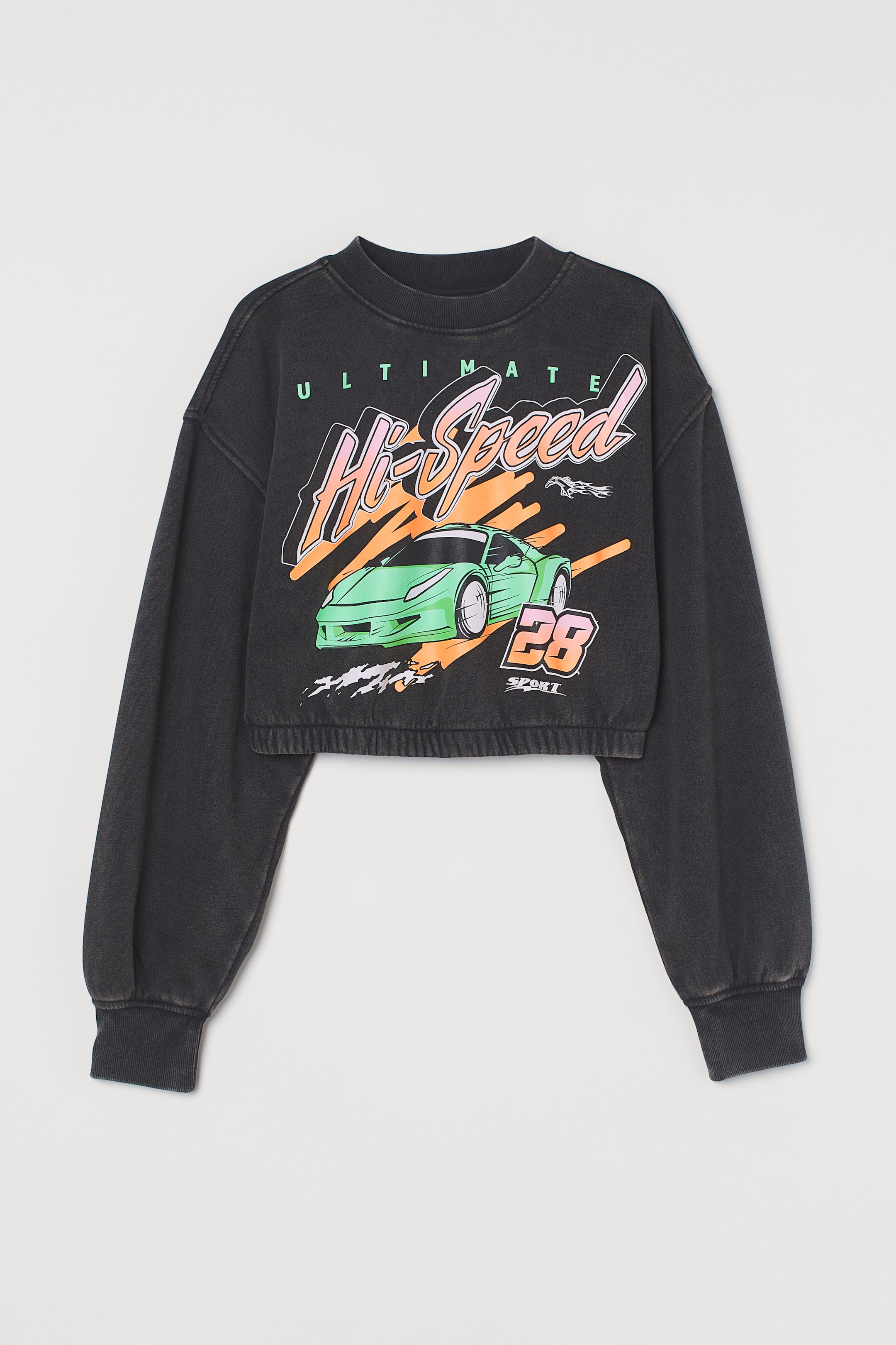 Prikaži veću sliku: Kratka dukserica - Crna/Hi-Speed - Ladies | H&M RS 1