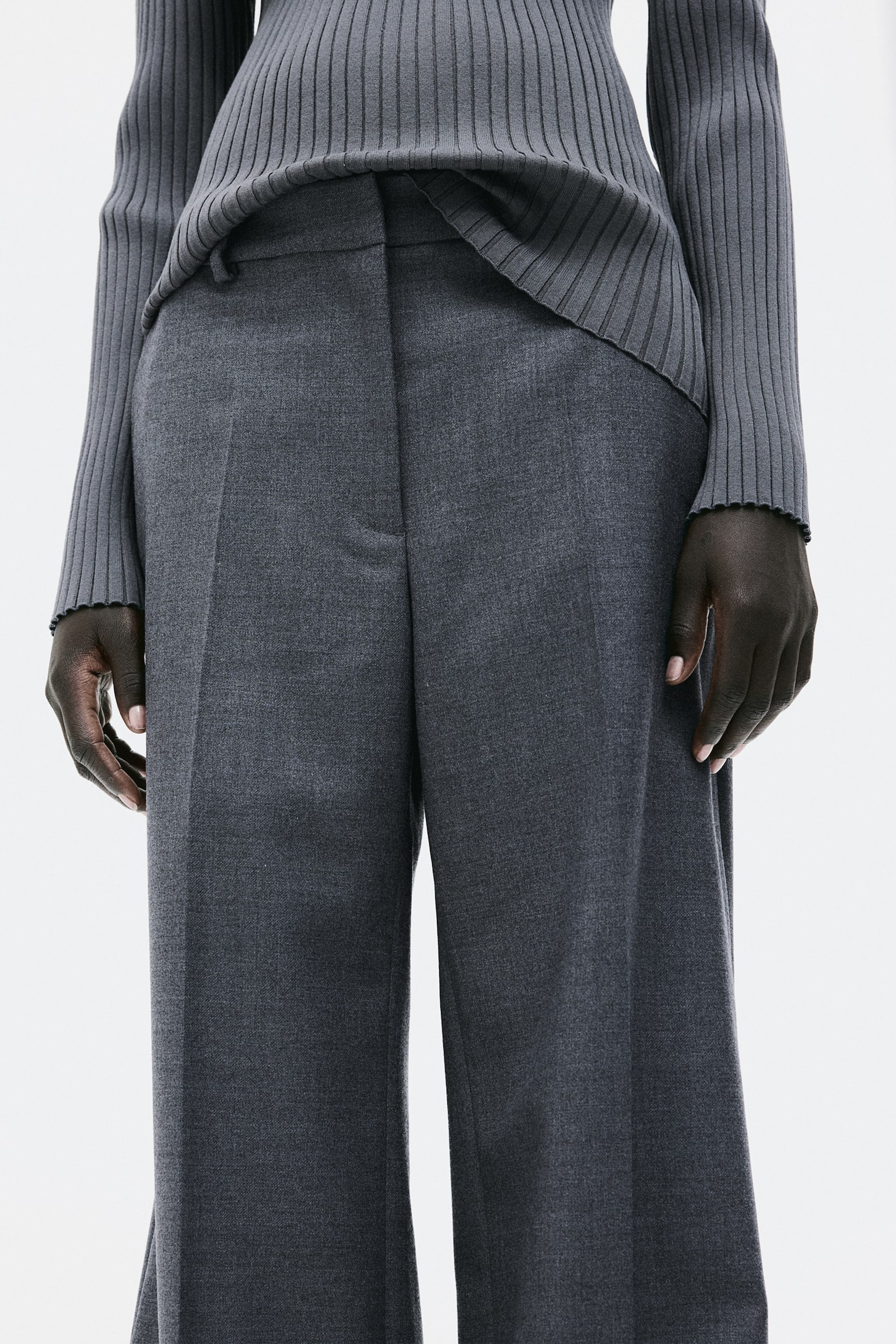 Tailored trousers - Dark grey/Black/Greige - 4