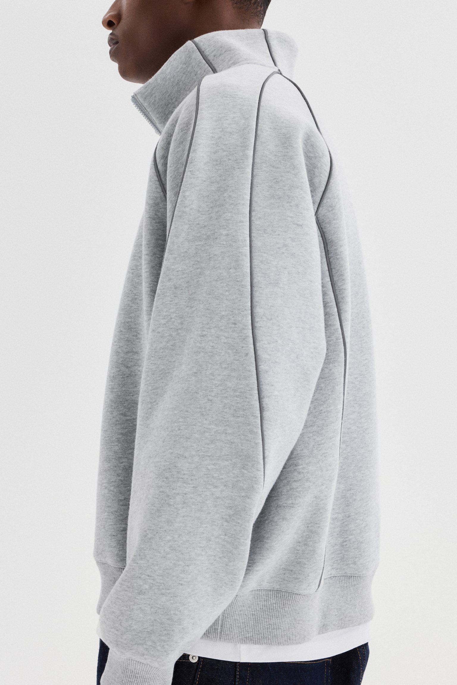 Loose Fit Zip-top sweatshirt - Grey marl/Akito - 6