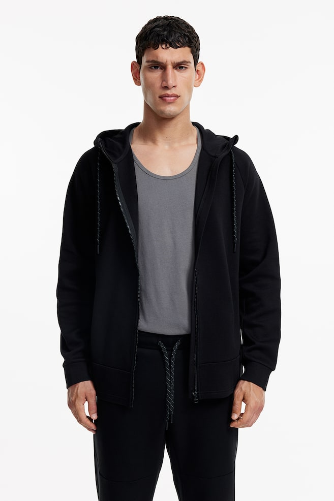 DryMove™ Zip-through sports hoodie - Black/Dark red/Block-coloured/Dark grey/Block-coloured/Light grey marl/dc - 7