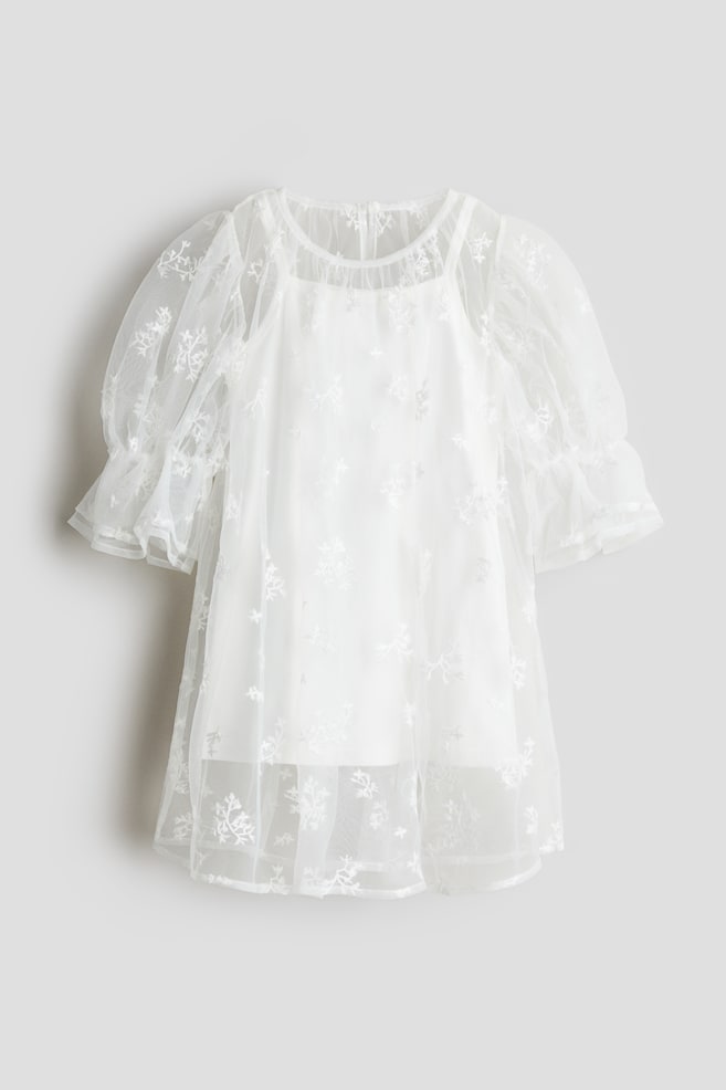 Vestido de encaje - Blanco - 1