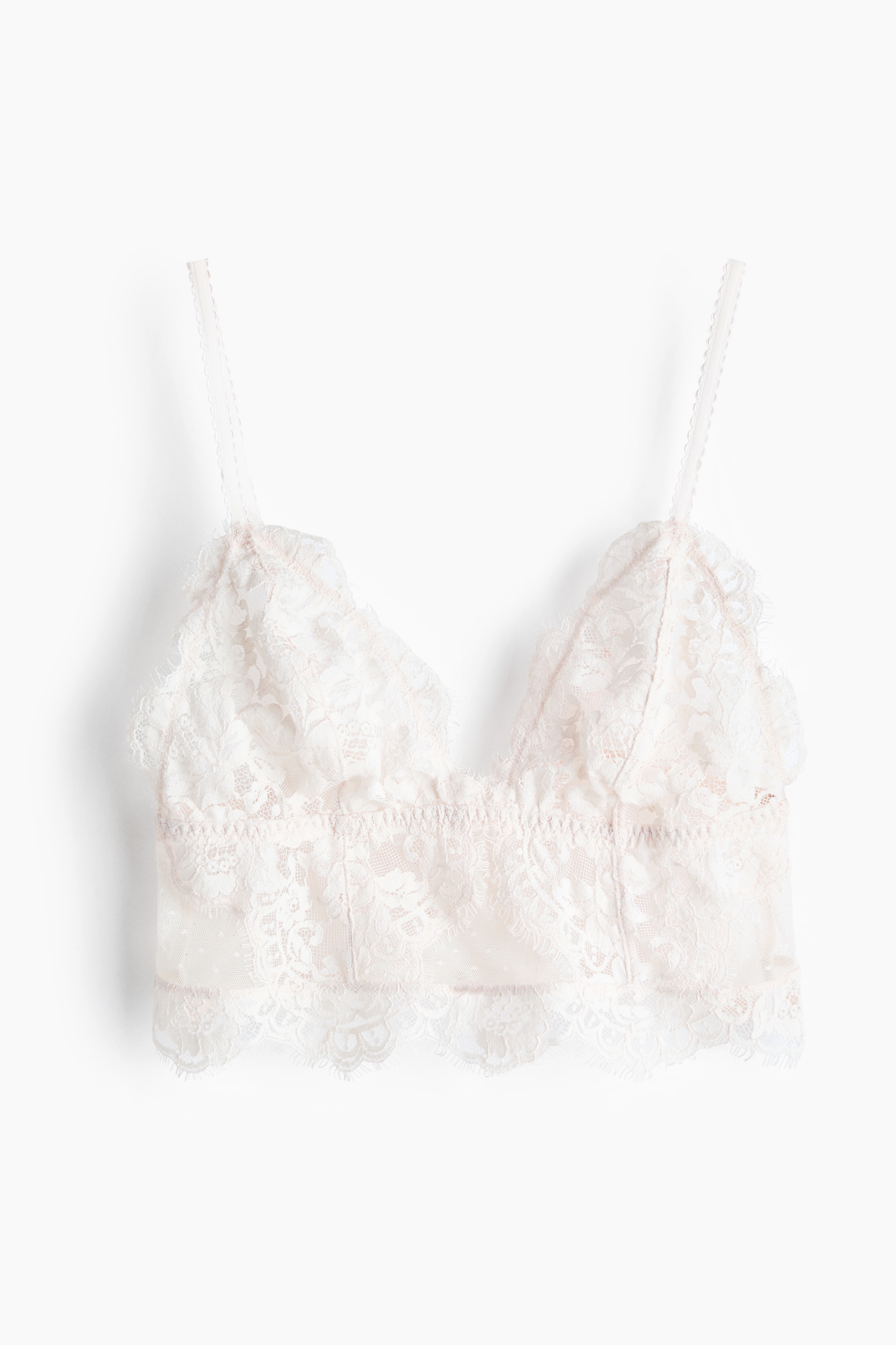 Lace bralette - Pale beige/Black