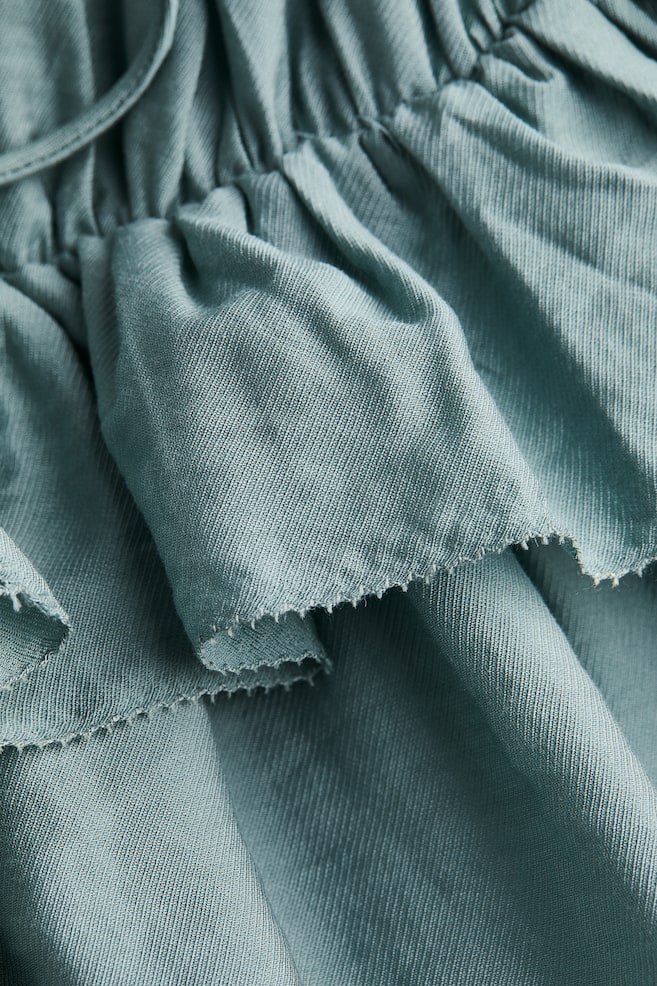 Robe drapée avec détail à nouer - Gris-bleu/Violet foncé/motif zébré - 5