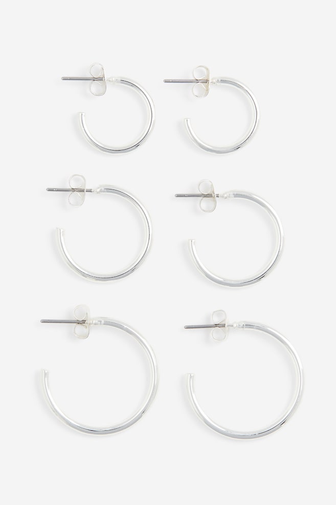 3 pairs hoop earrings - Silver-coloured/Gold-coloured - 1