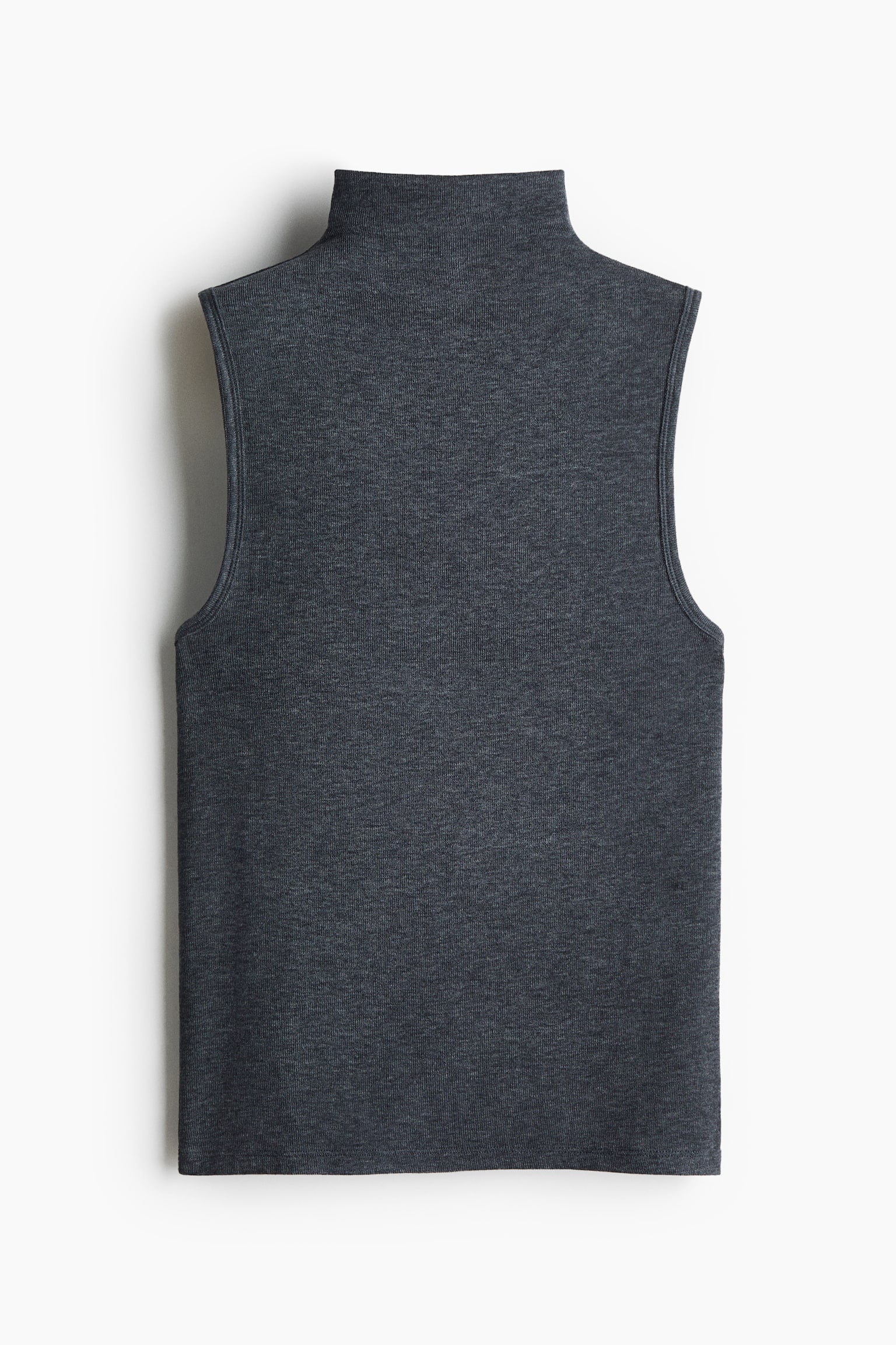 Top mit Turtleneck - Dunkelgraumeliert/Schwarz/Dunkelbraun