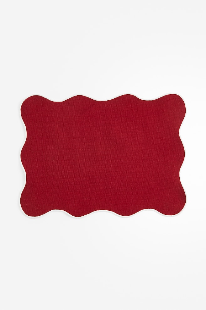 Scallop-edged place mat - Red/Cream/Gold-coloured/Light beige/Pink - 1