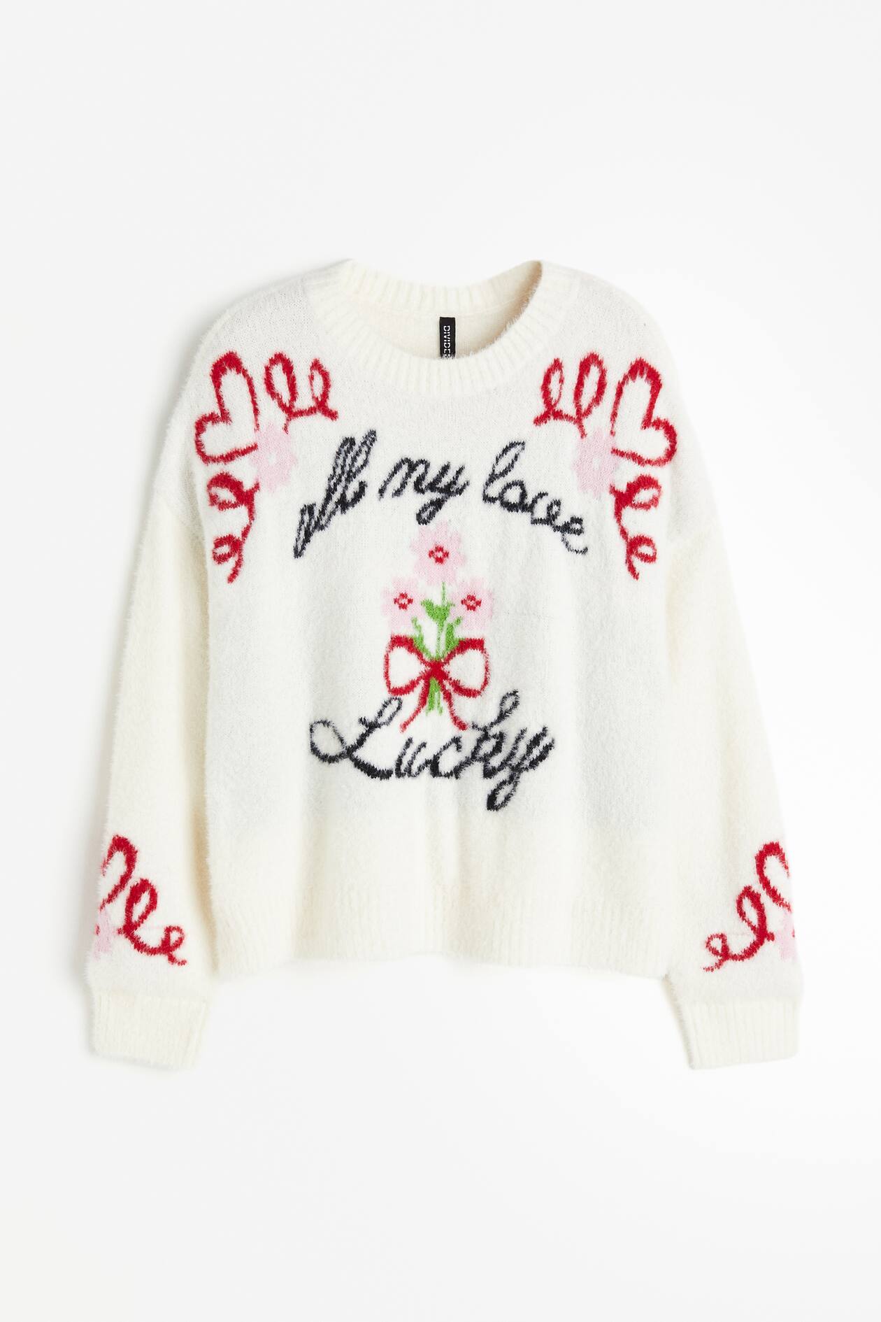 フラッフィニットセーター - クリーム／Lucky - レディース | H&M JP