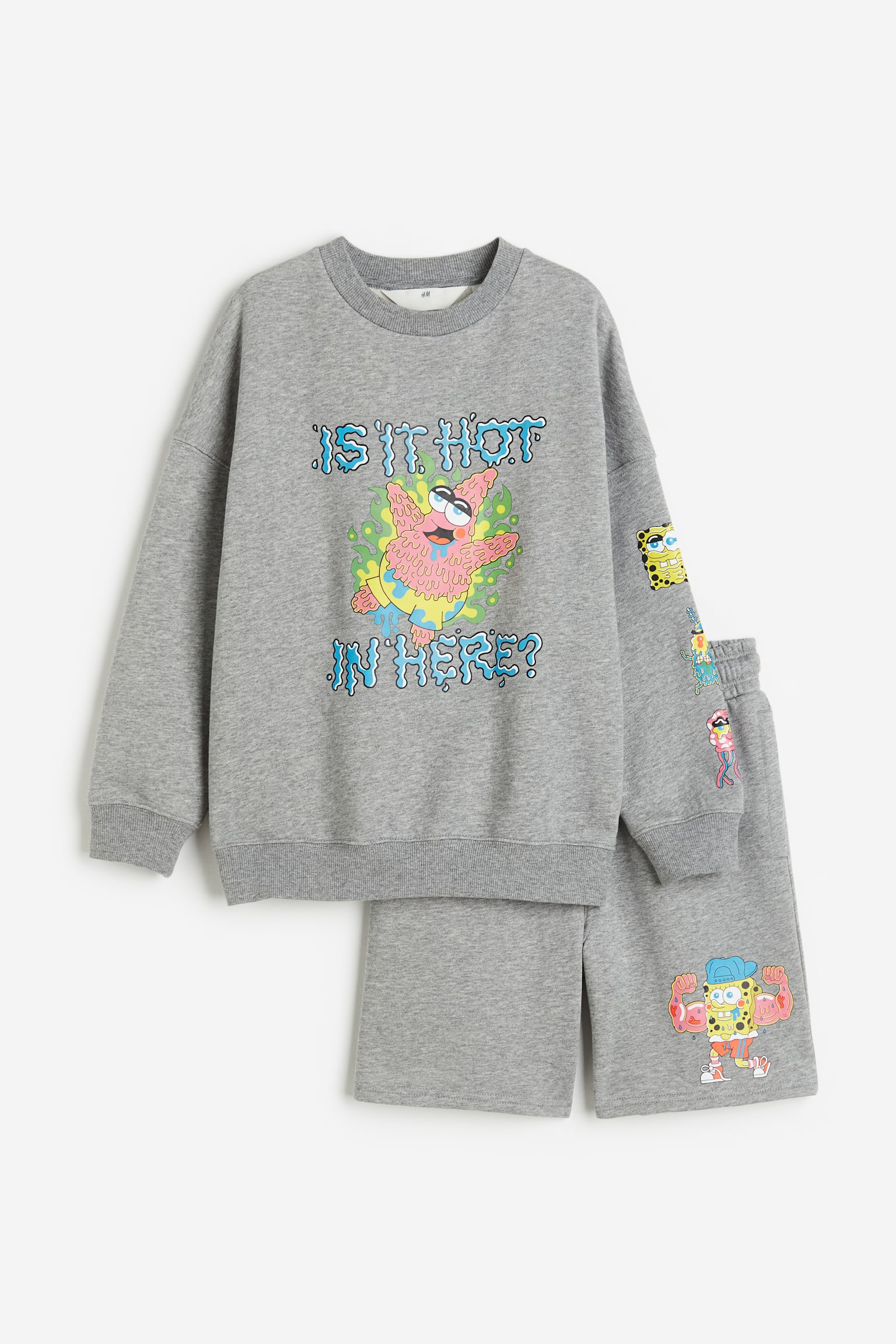 Bộ 2 món vải nỉ - Màu xám đốm/SpongeBob - 1