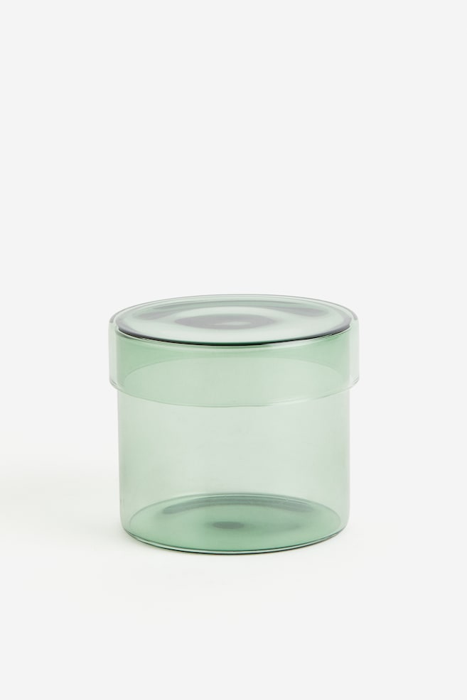 Petite boîte en verre avec couvercle - Vert clair/Verre transparent - 1