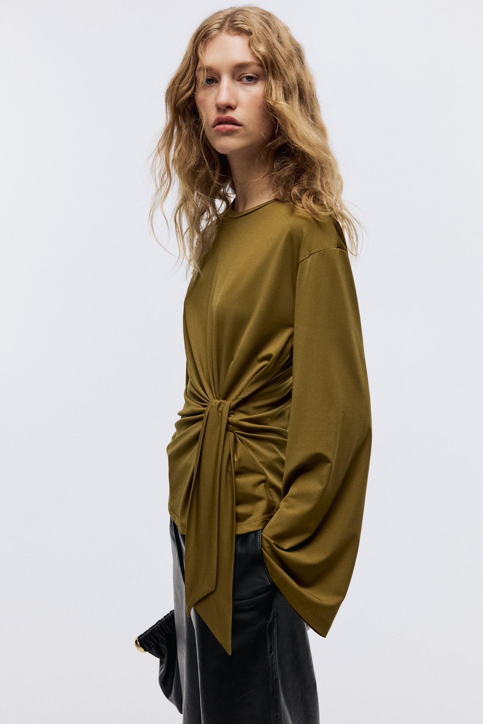 Áo buộc dây - Màu vàng ô liu/Màu đen/Màu đỏ rượu/Màu nâu đậm/Màu be nhạt - 6