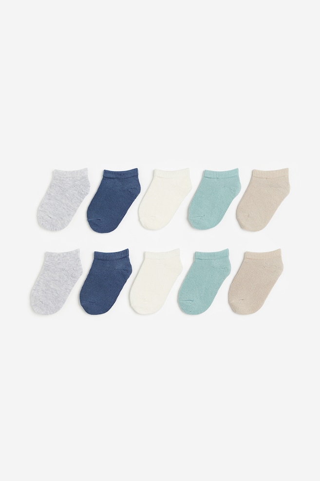 10-pack shaftless socks - Dark blue/Turquoise/Black/White - 1