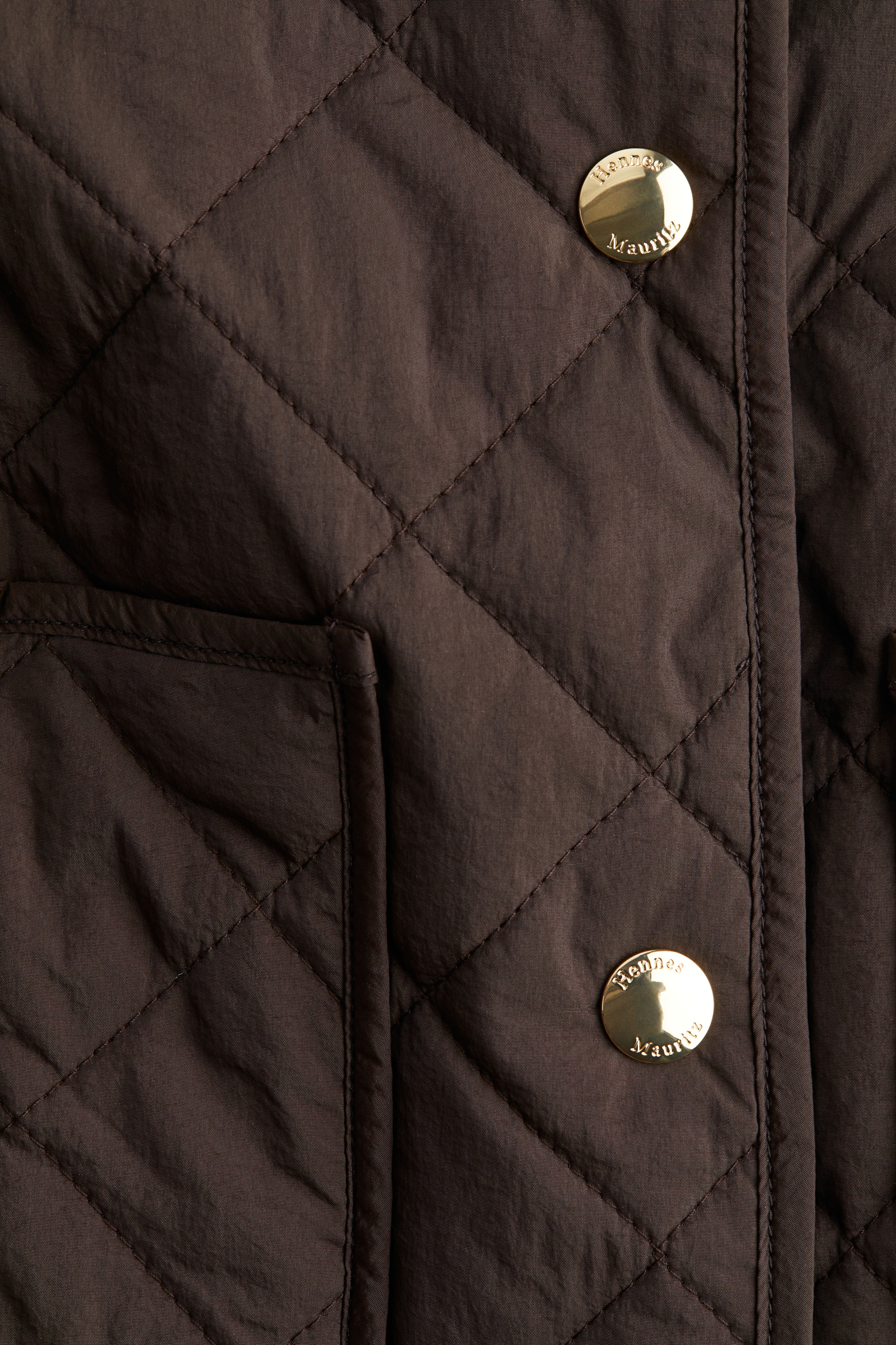 Quilted Jacket with Corduroy Collar