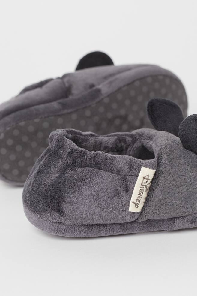 Soft appliquéd slippers - Dark grey/Mickey Mouse - 3