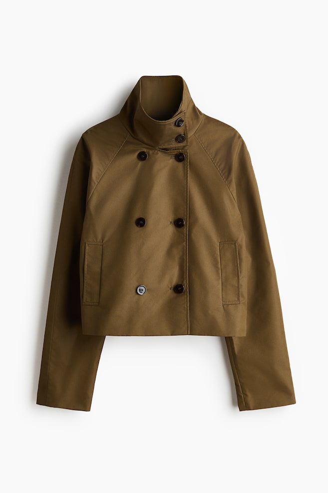 Short trench coat - Dark khaki green/Dark grey/Mole - 1