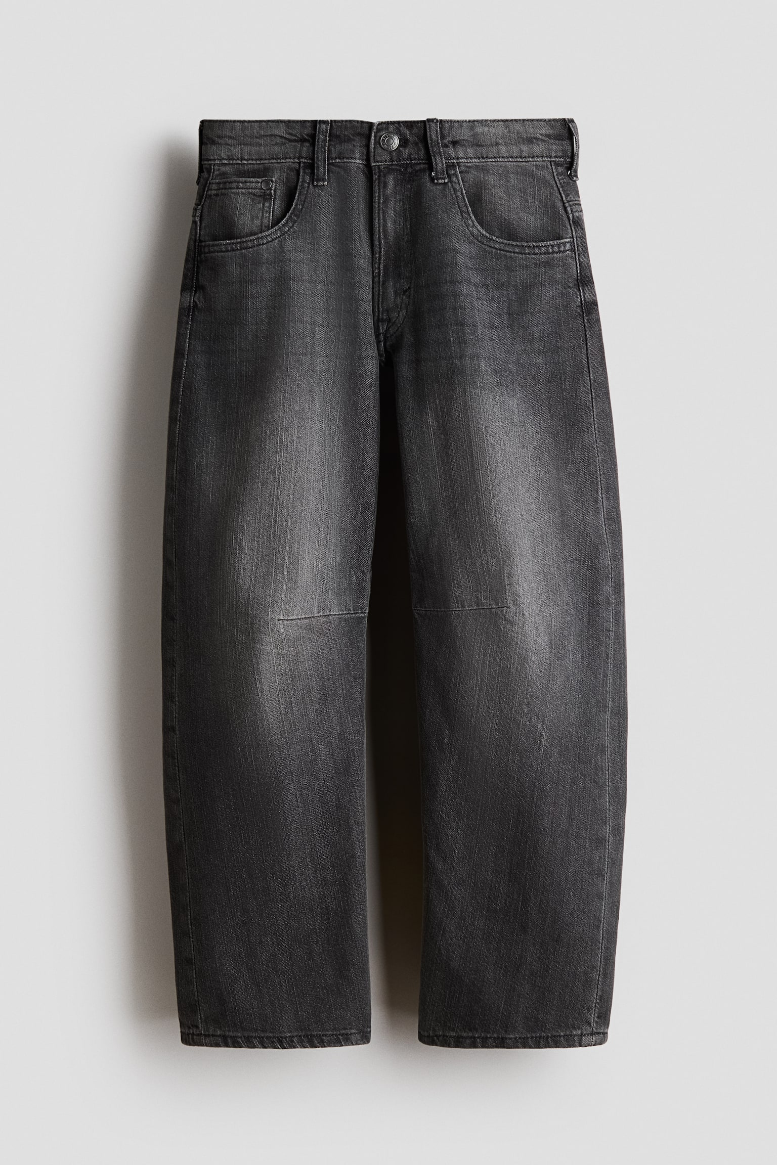 Loose Fit Barrel Jeans - Noir denim délavé/Bleu denim clair - 1