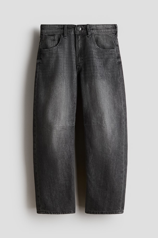 Loose-Fit Barrel Jeans - Washed denim black/Light denim blue - 1