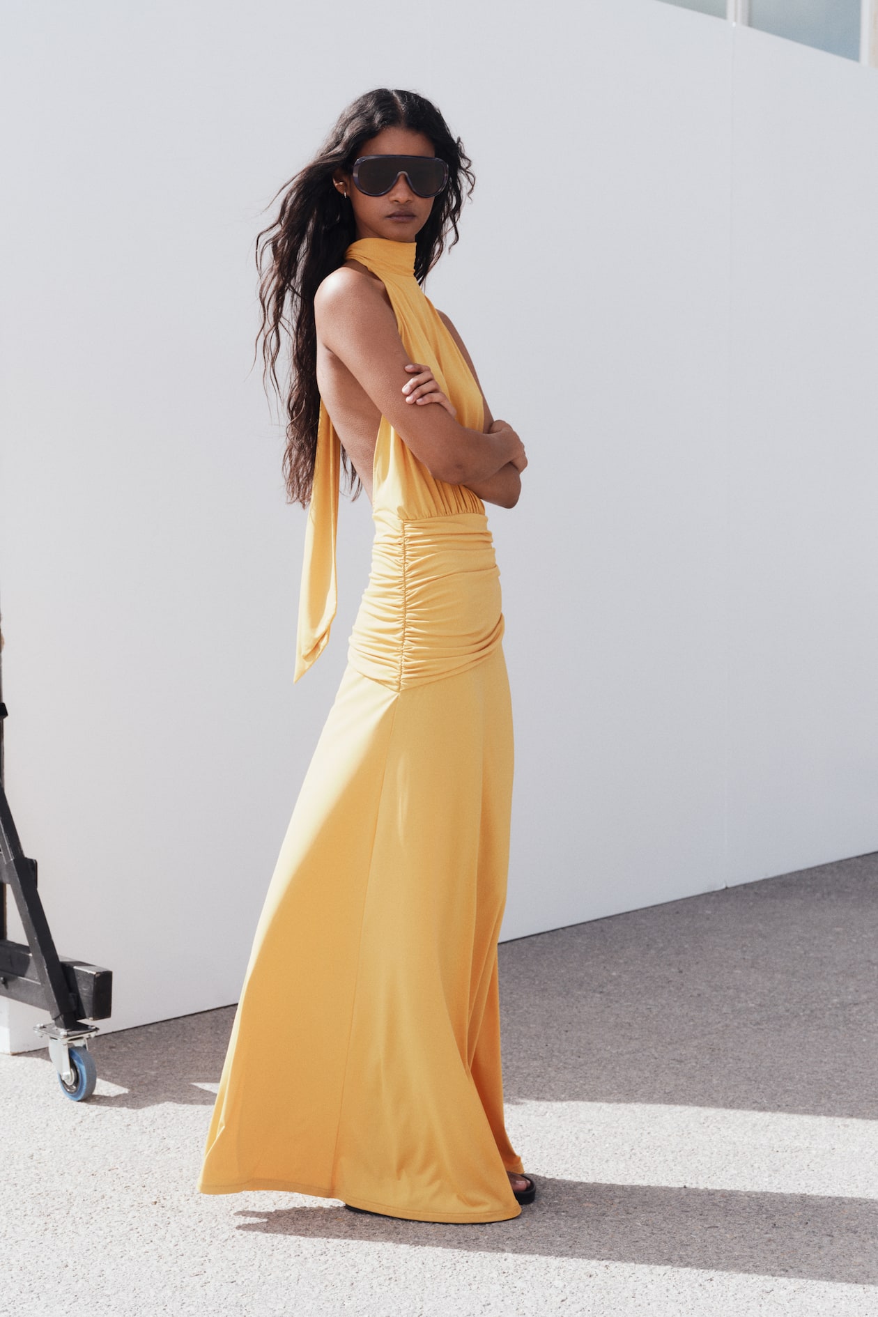 Women's Orange Draped Halterneck Dress | H&M US Women's Orange Draped Halterneck Dress | H&M US