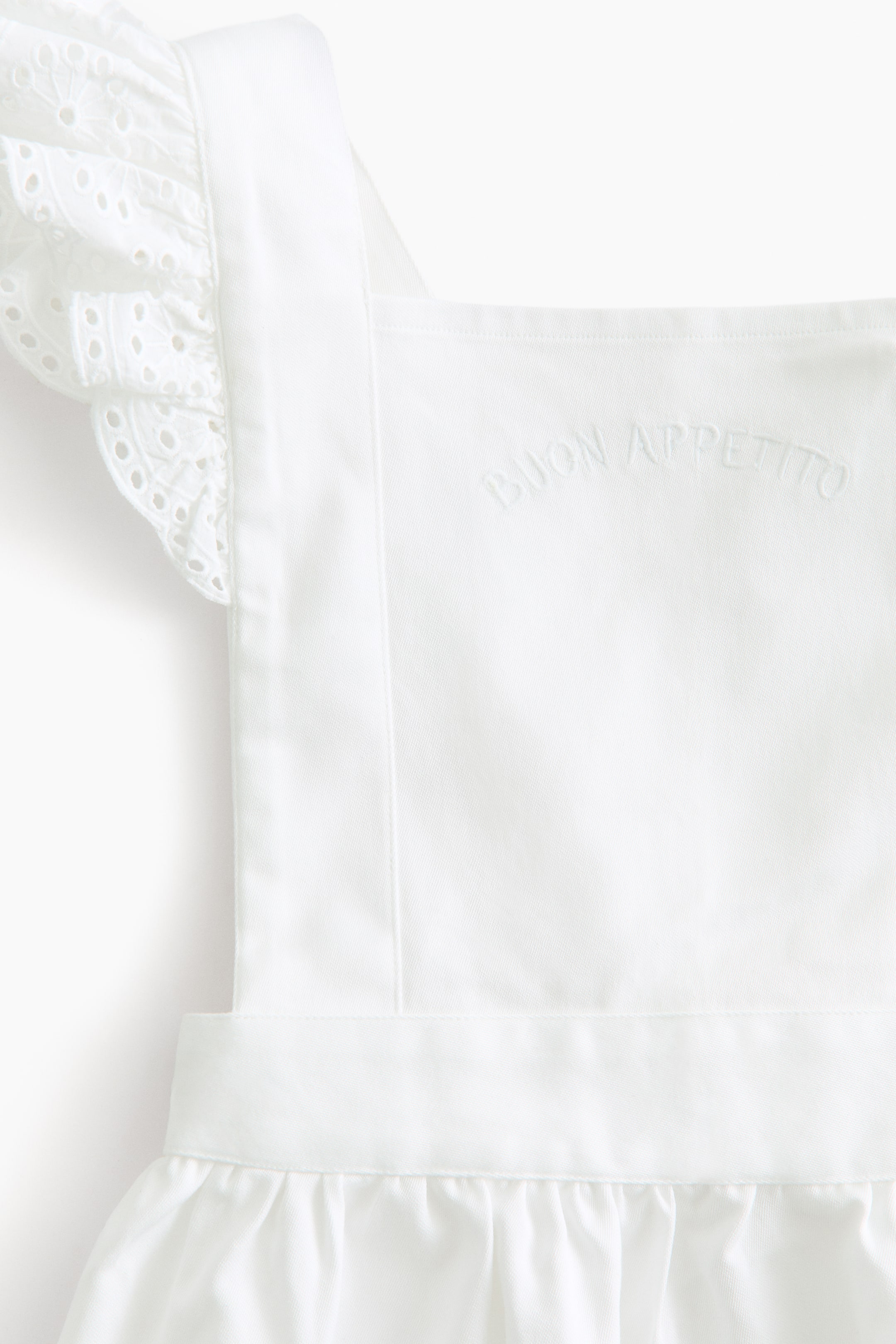 Flounce-Trimmed Cotton Apron