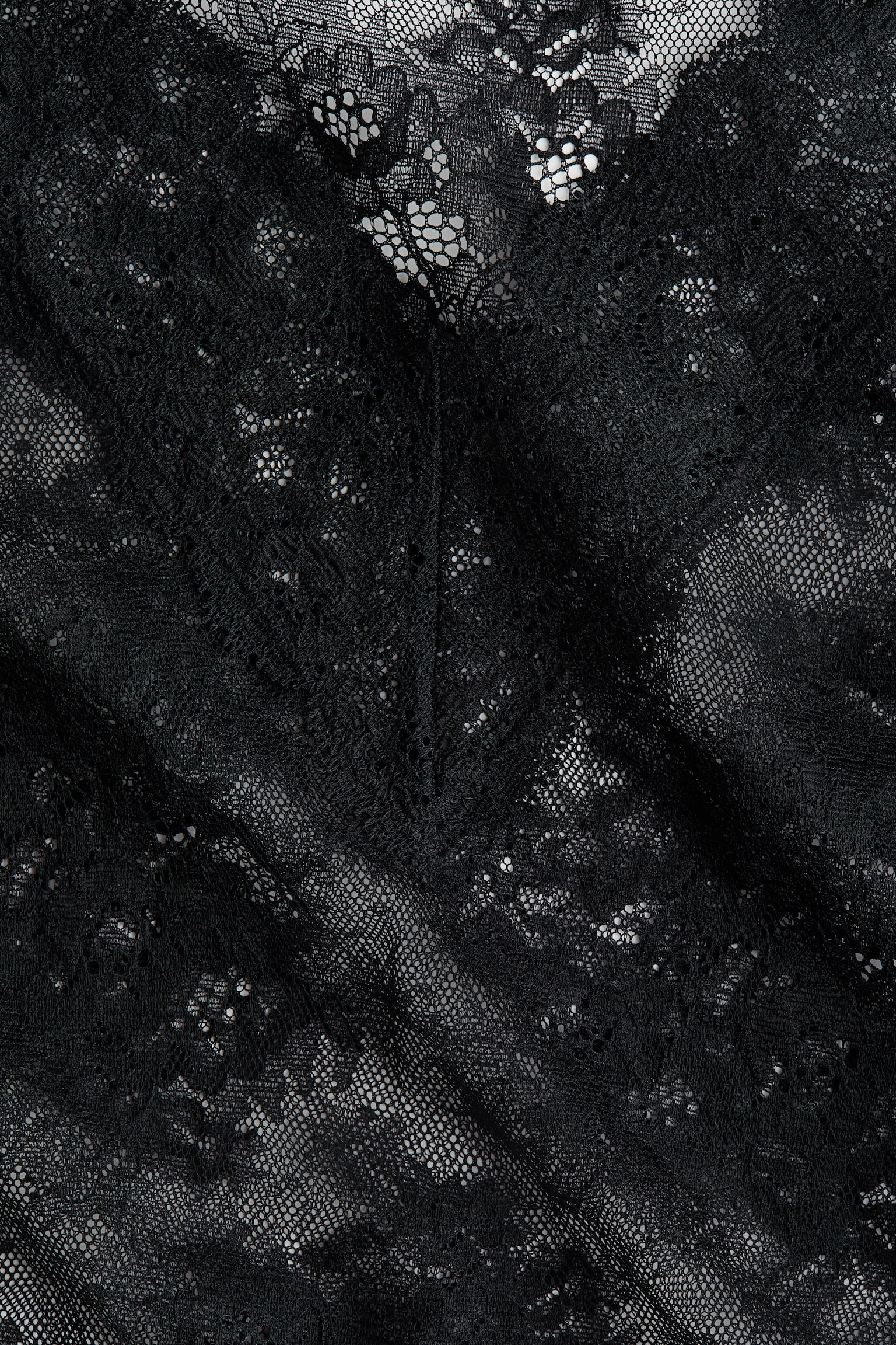 Боди Long-Sleeved, кружево — H&M, цвет: Чёрный — фото 8