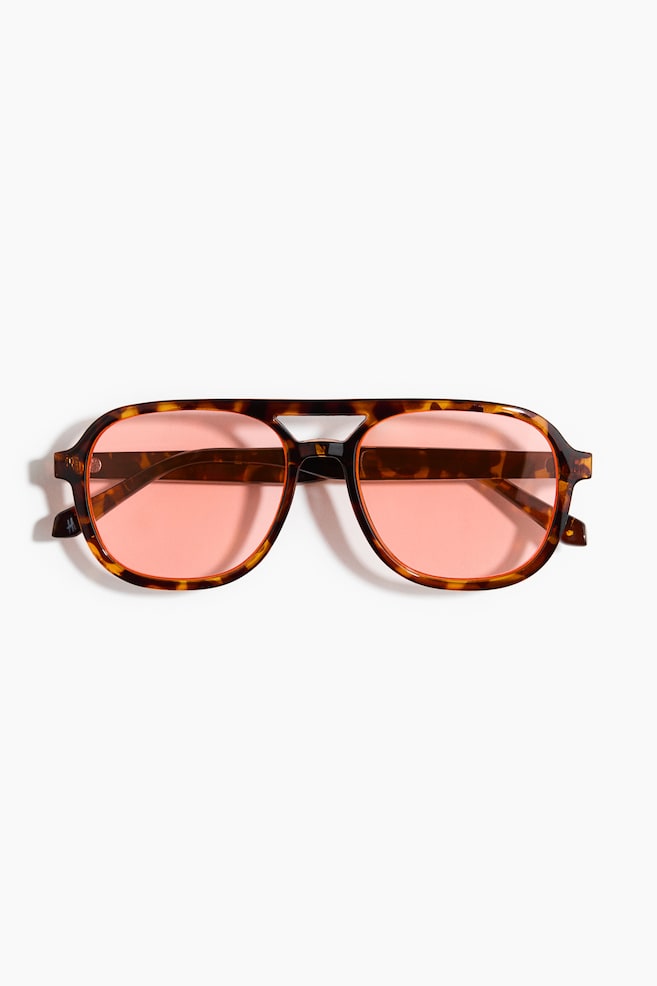Aviator Sunglasses - Dusty pink/patterned/Dark yellow - 1