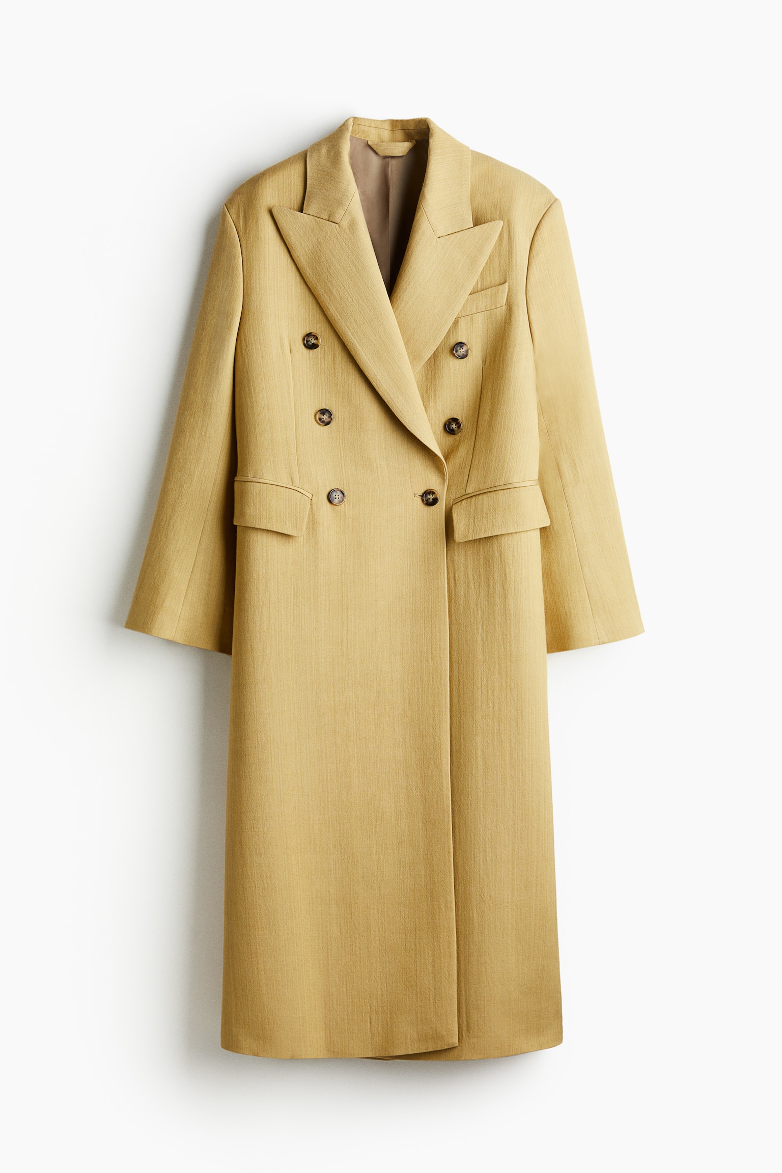 Wool-blend double-breasted coat - Beige - 2