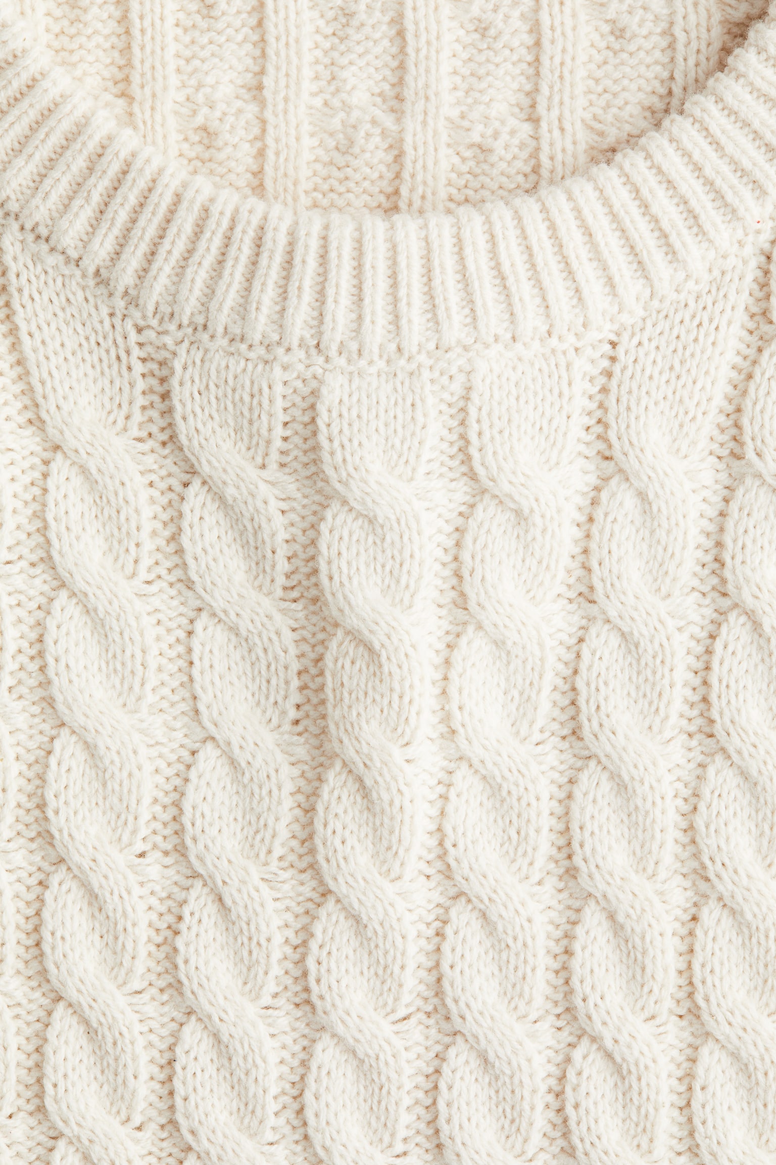 Áo jumper dệt vặn thừng - Màu kem/Màu xanh tím than/Màu đỏ sáng - 3