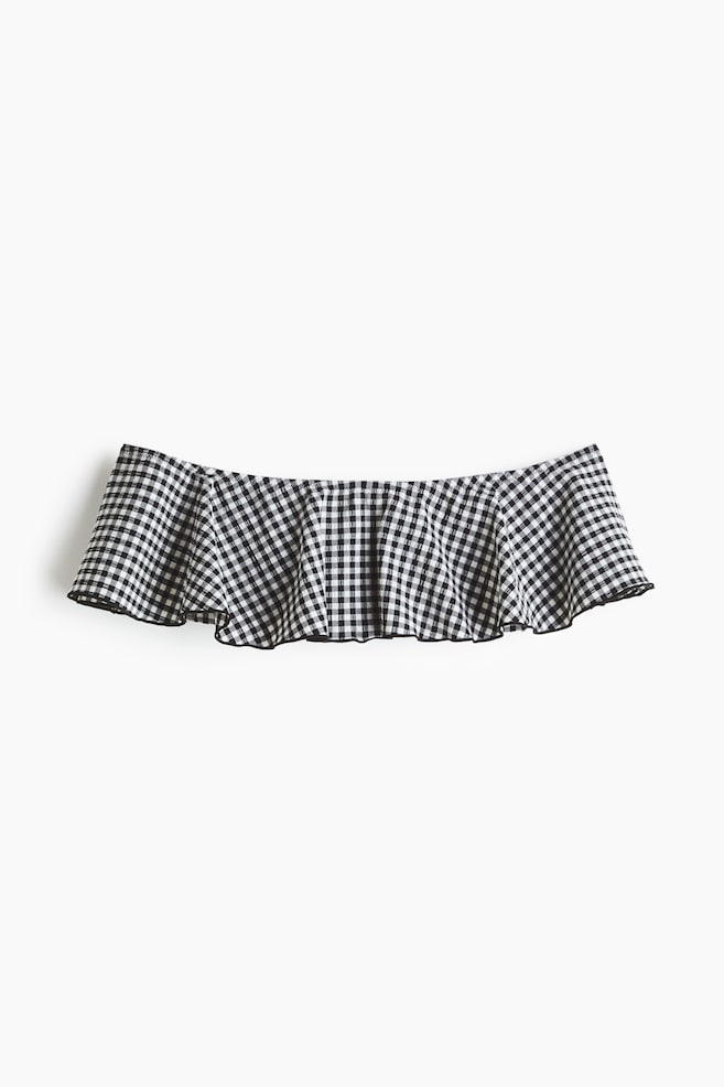 Bandeau bikini top - Black/Gingham check - 1
