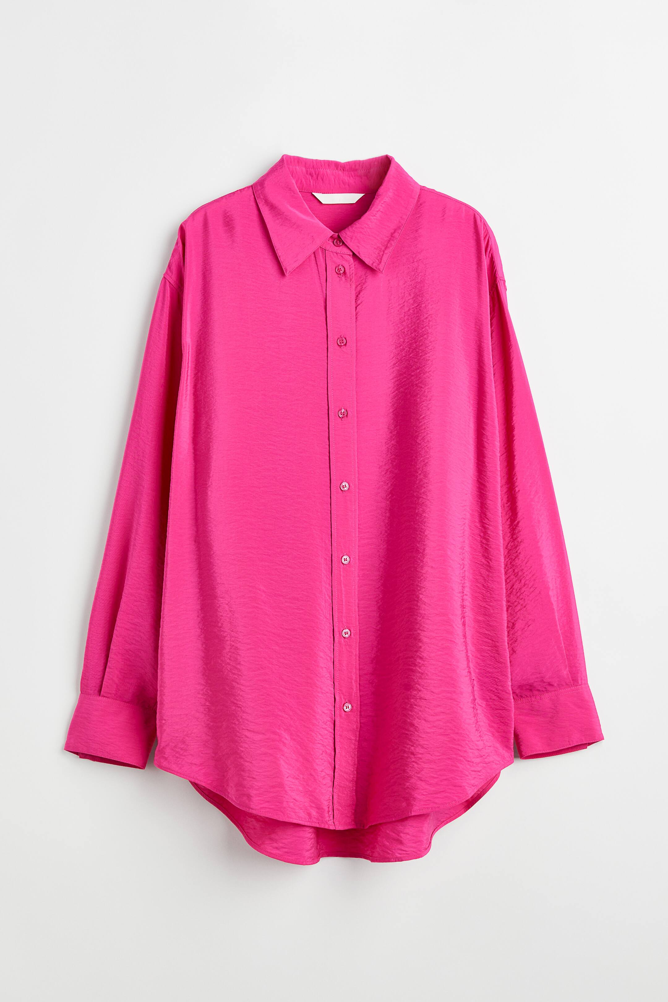 Xem ảnh lớn hơn: Áo sơ mi nhăn - Màu quả anh đào - Ladies | H&M VN 1