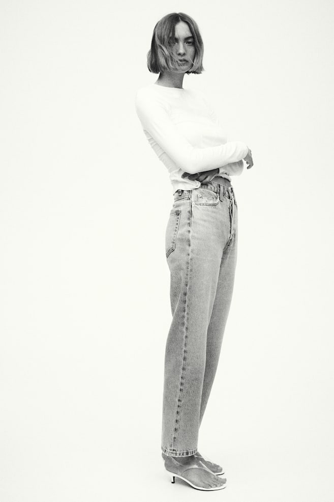 Straight High Waist Ankle Jeans - Light denim blue/Denim blue/Denim blue/Denim blue/Beige/Washed black - 1