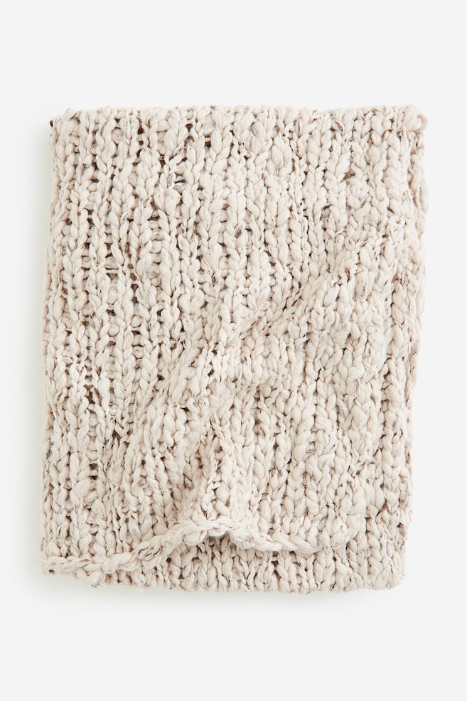 Wool-blend blanket - Light beige - 3