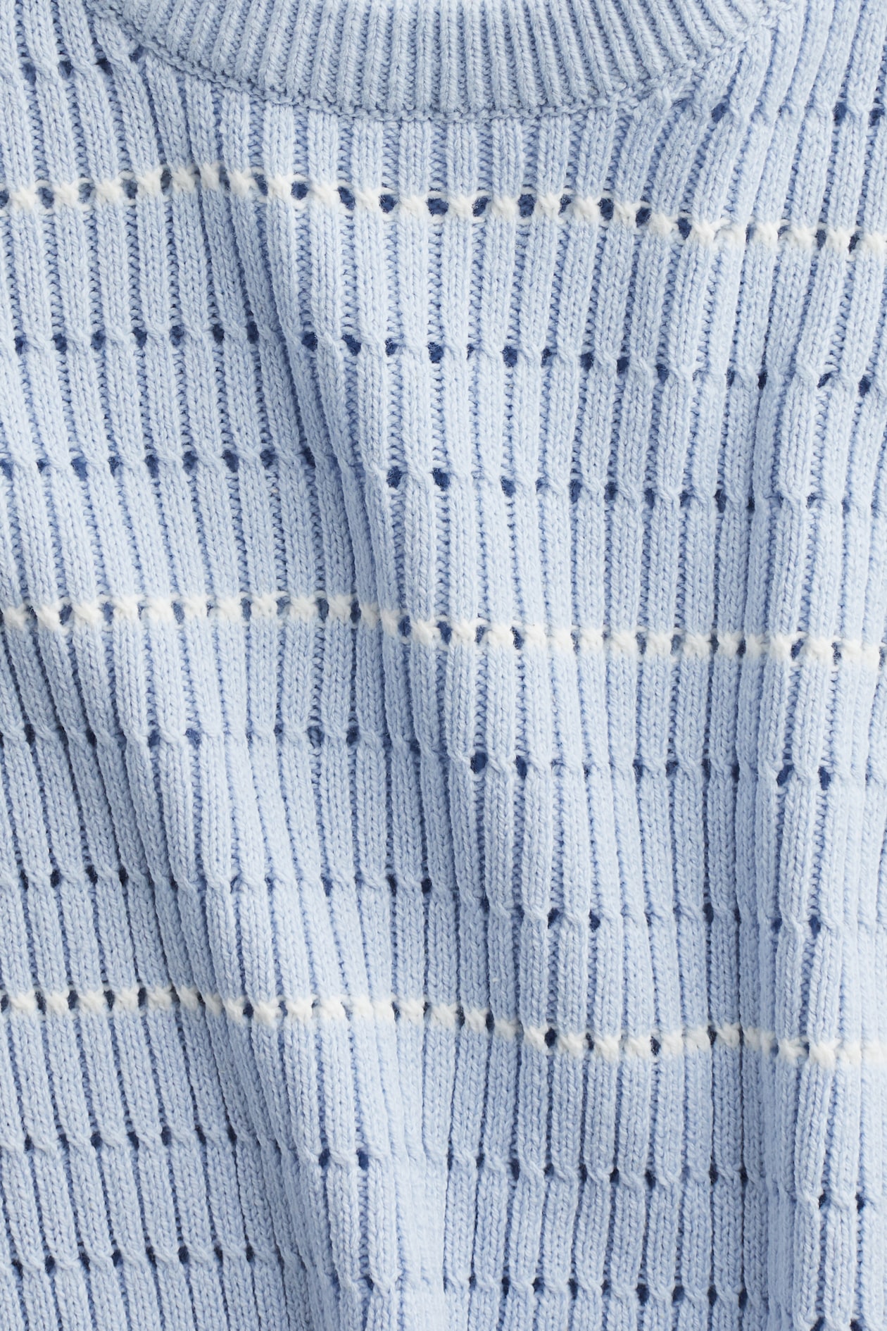 Women s Light blue/striped Hole Knit Sweater H M CA