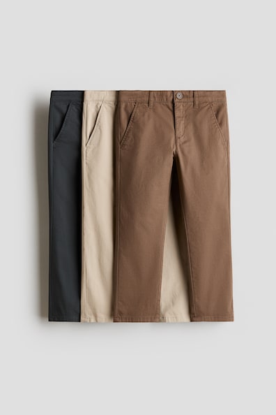 コットンツイルチノパンツ 3本セット