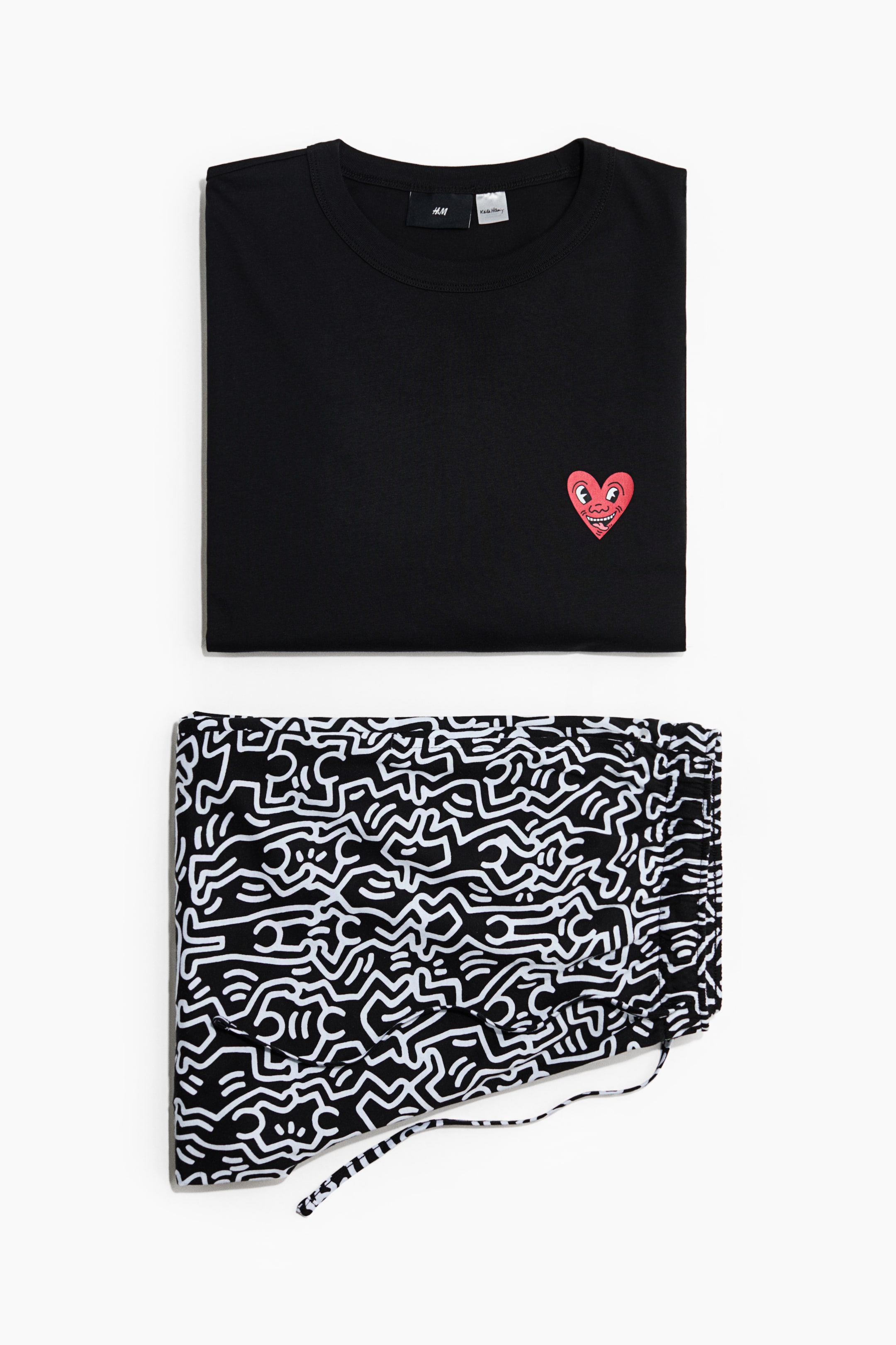 Zobraziť väčší obrázok: Dvojdielna súprava domáceho oblečenia - Čierna/Keith Haring - MUŽI | H&M SK 1