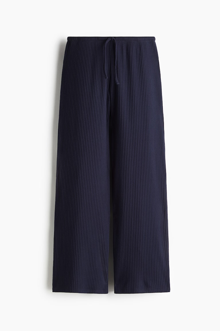 Široke pantalone od rebrastog pletiva