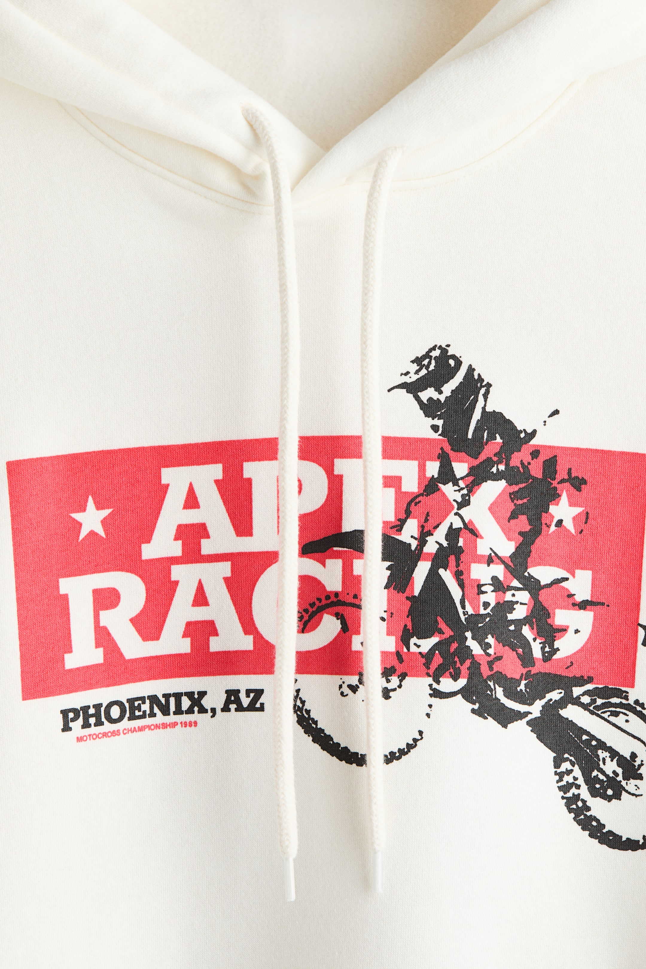 View larger image: Loose Fit Printed hoodie - White/Motocross - Men | H&M 8