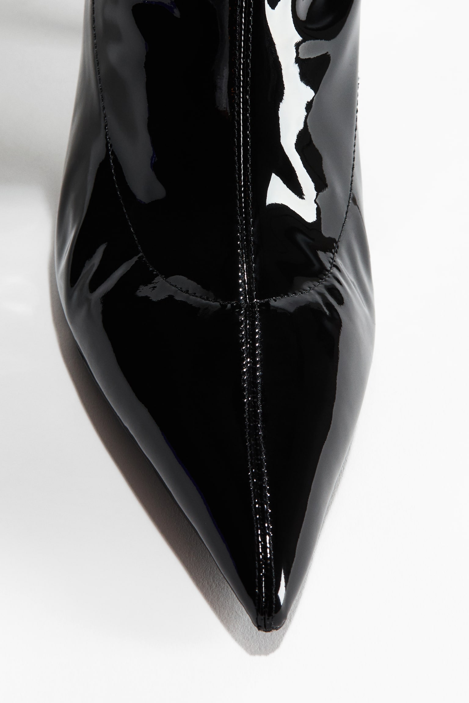 Patent knee-high sock boots - Black - 3