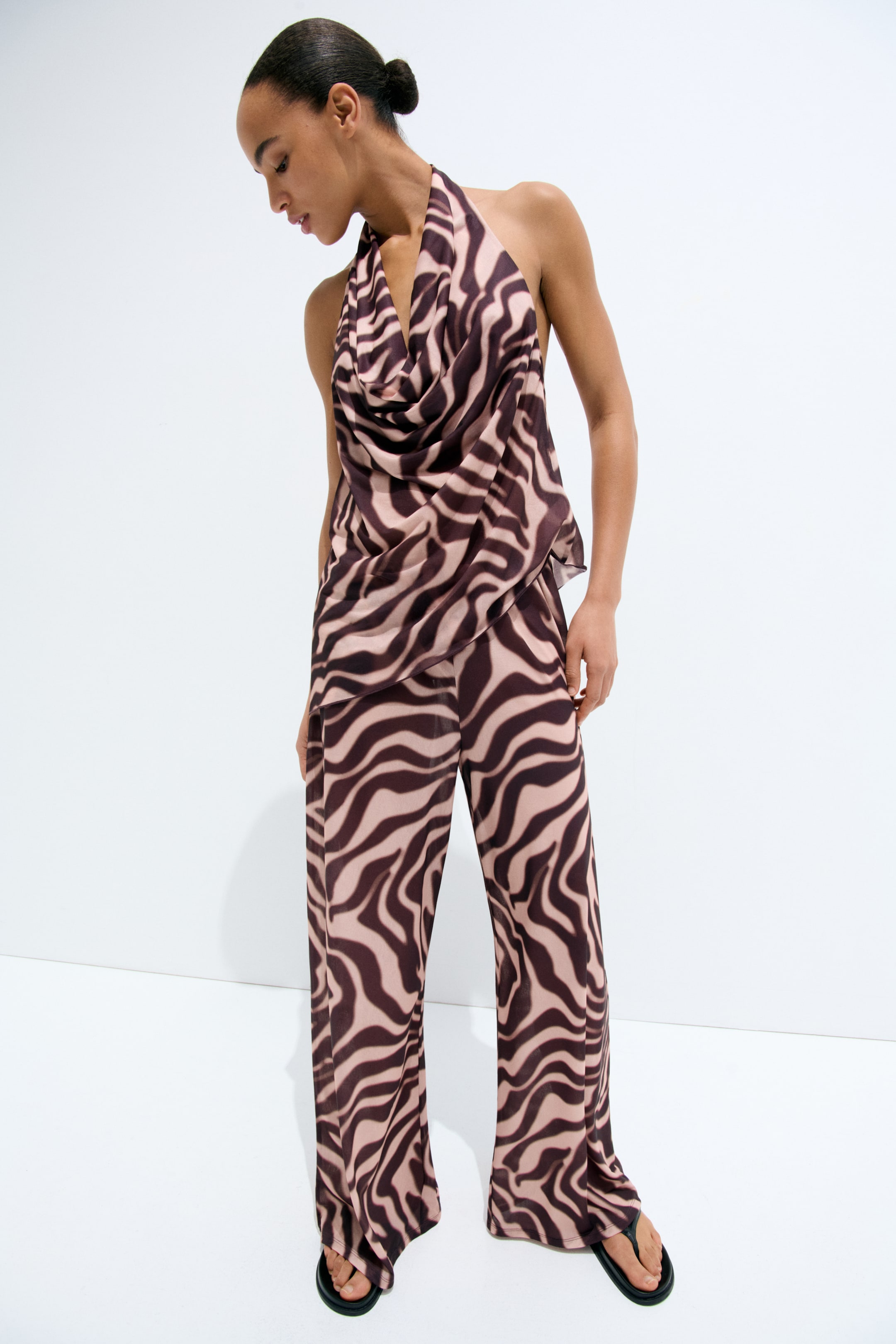 Женские брюки H&M Printed Pull-On Pants — фото 6