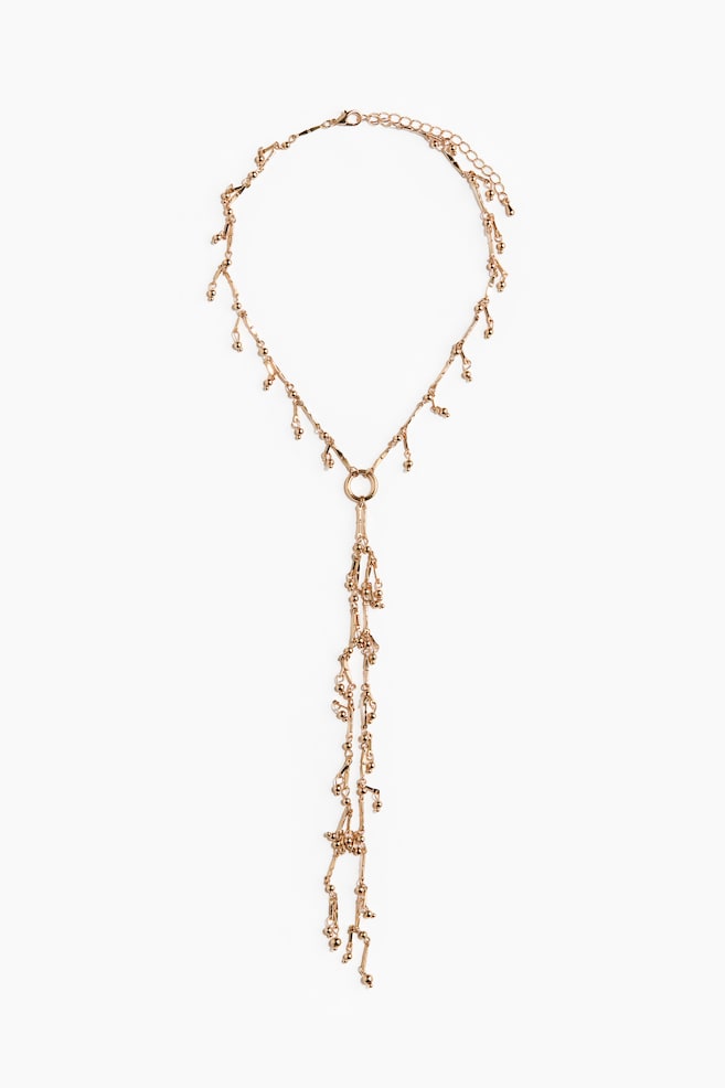 Y-shaped necklace - Gold-coloured - 1
