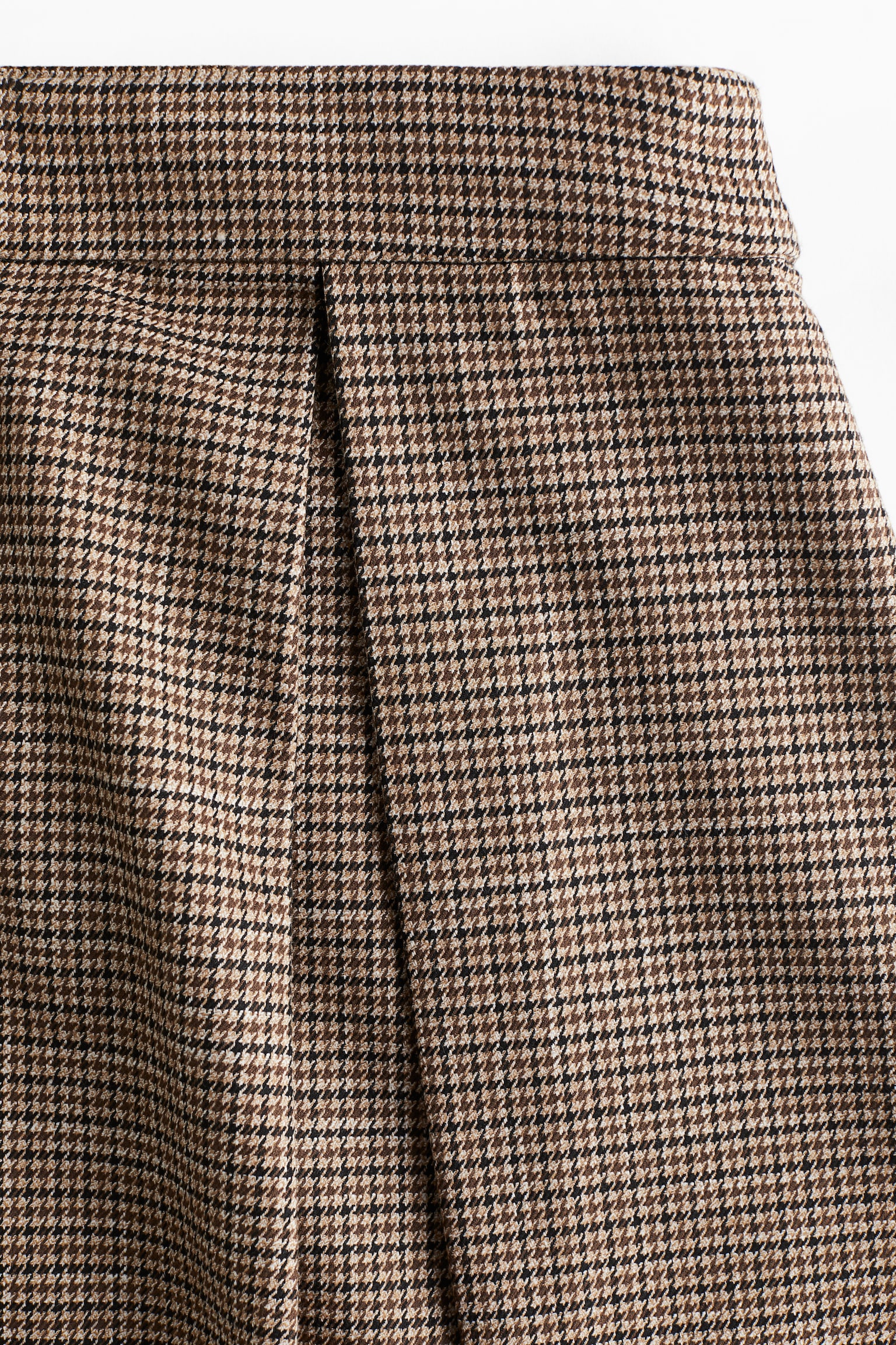 Pleated skirt - Beige/Dogtooth pattern - 3