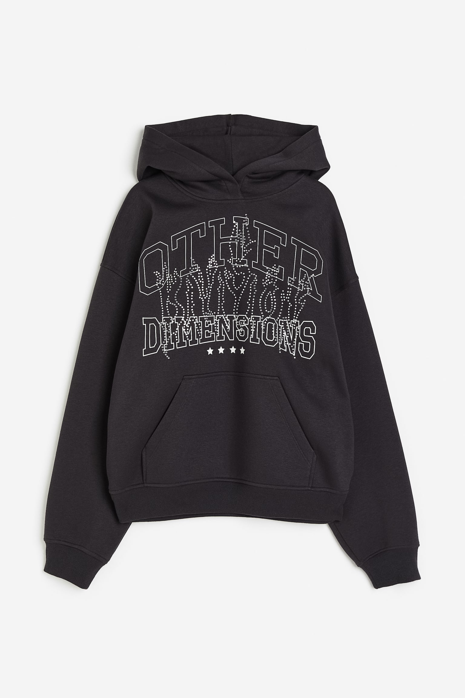 Oversized motif-detail hoodie - Black/Other Dimensions - 1