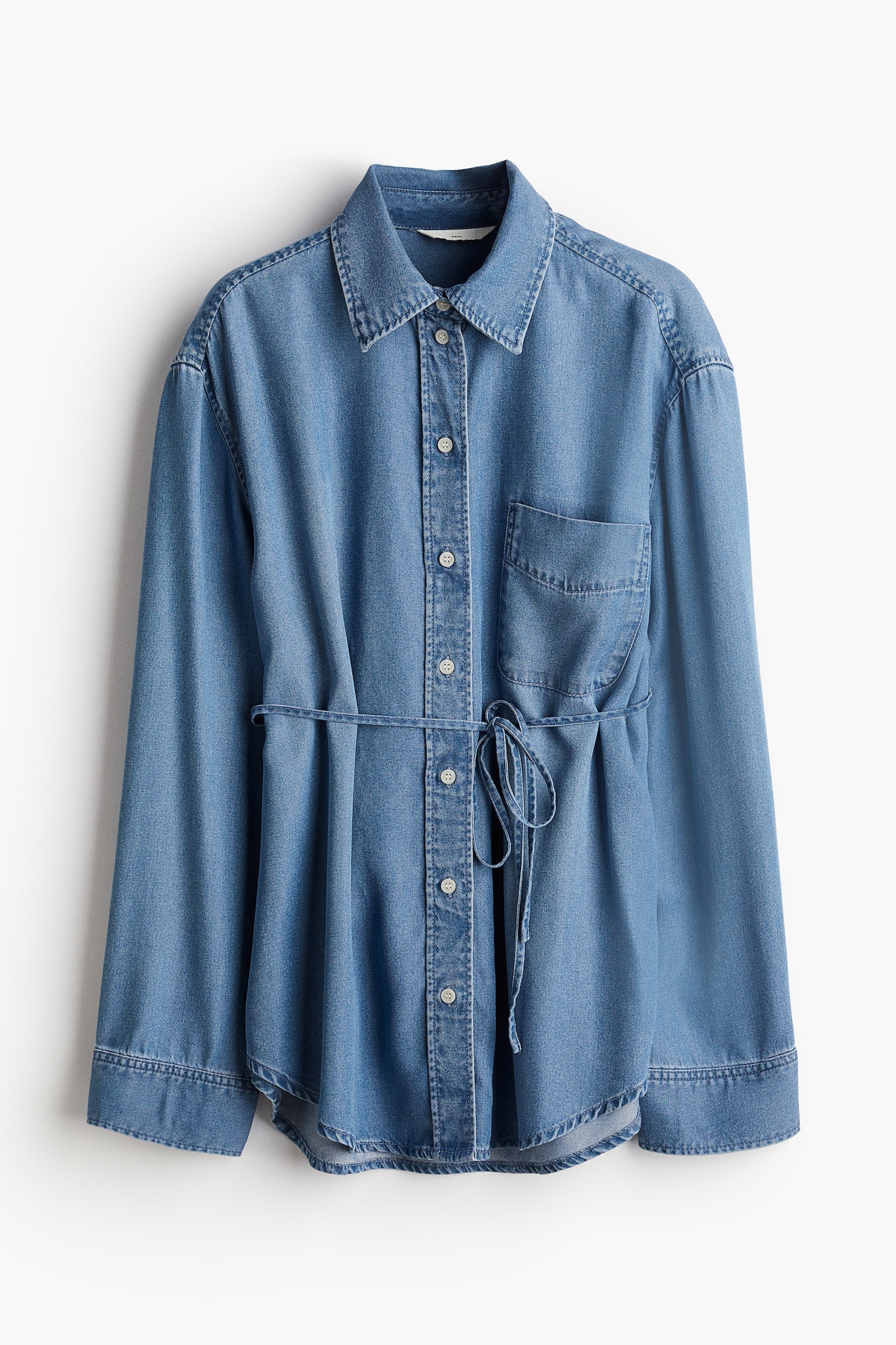 MAMA Tie-belt denim shirt - Denim blue - 2