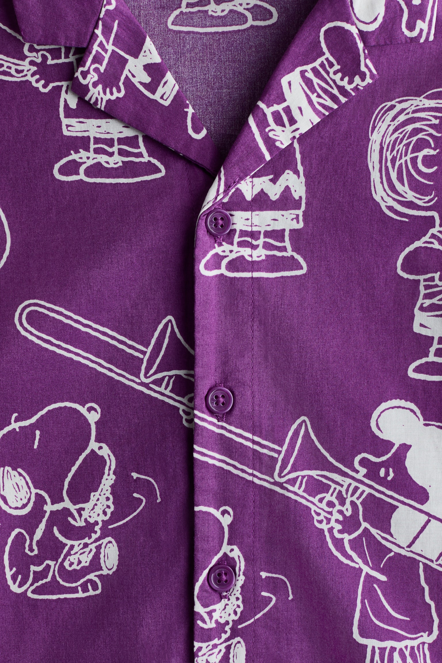 Áo sơ mi hoa văn cổ hai ve - Màu tím/Snoopy - 4