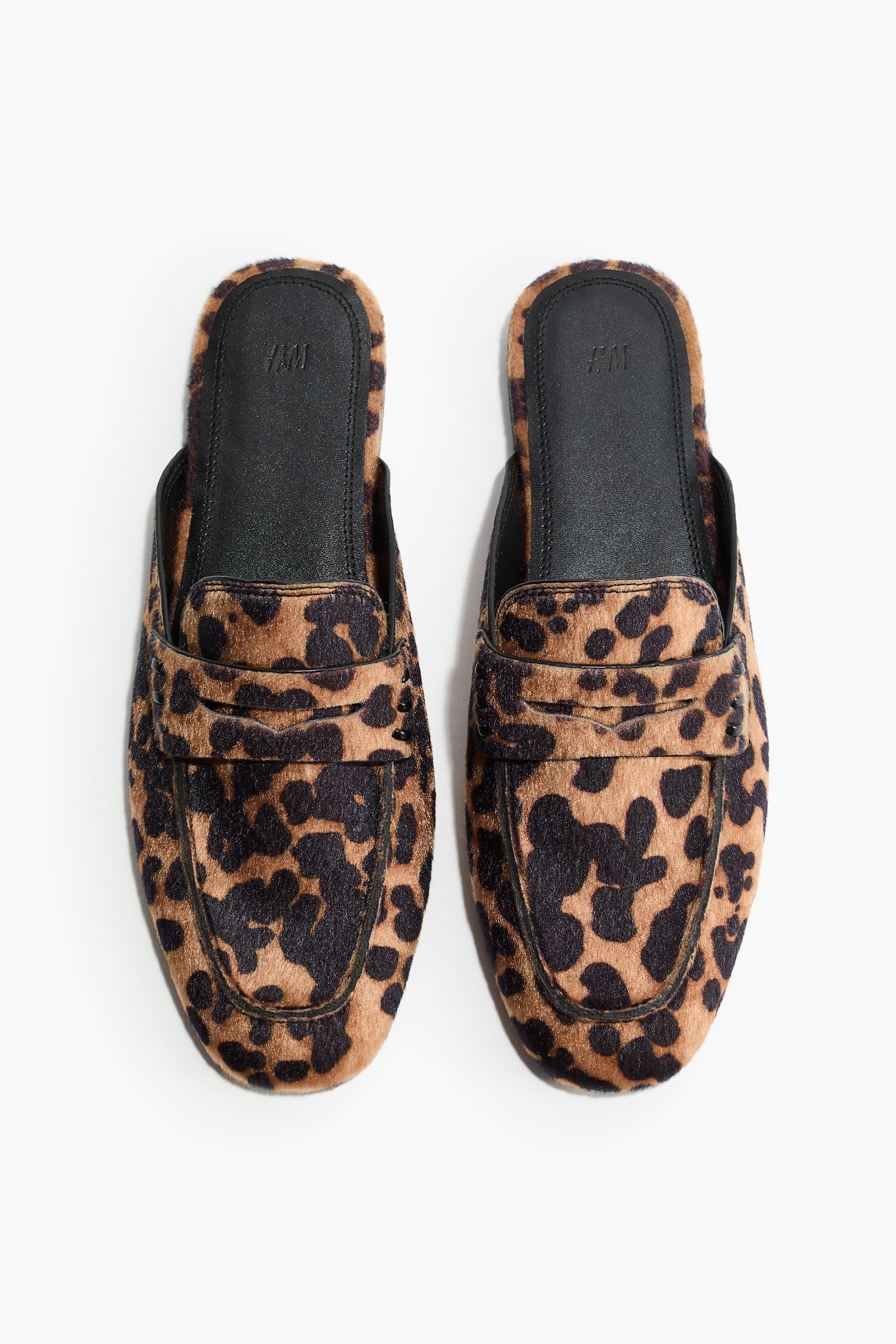 Loafer mules - Beige/Leopard print/Black - 2