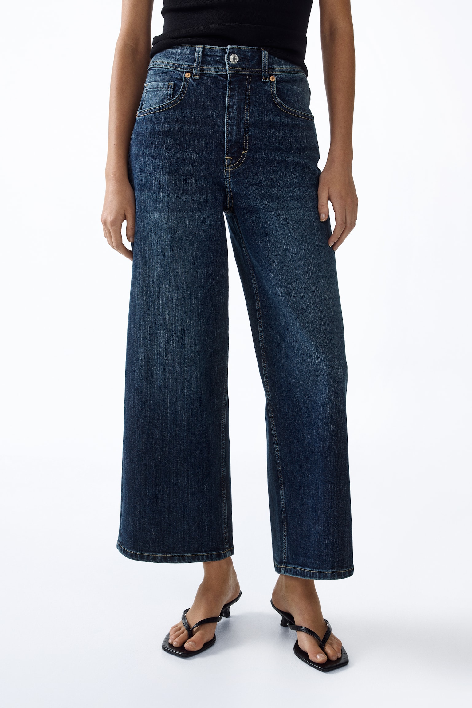 Jean ample à la cheville taille haute - Bleu denim foncé/Blanc/Bleu denim/Bleu denim clair/Beige - 6