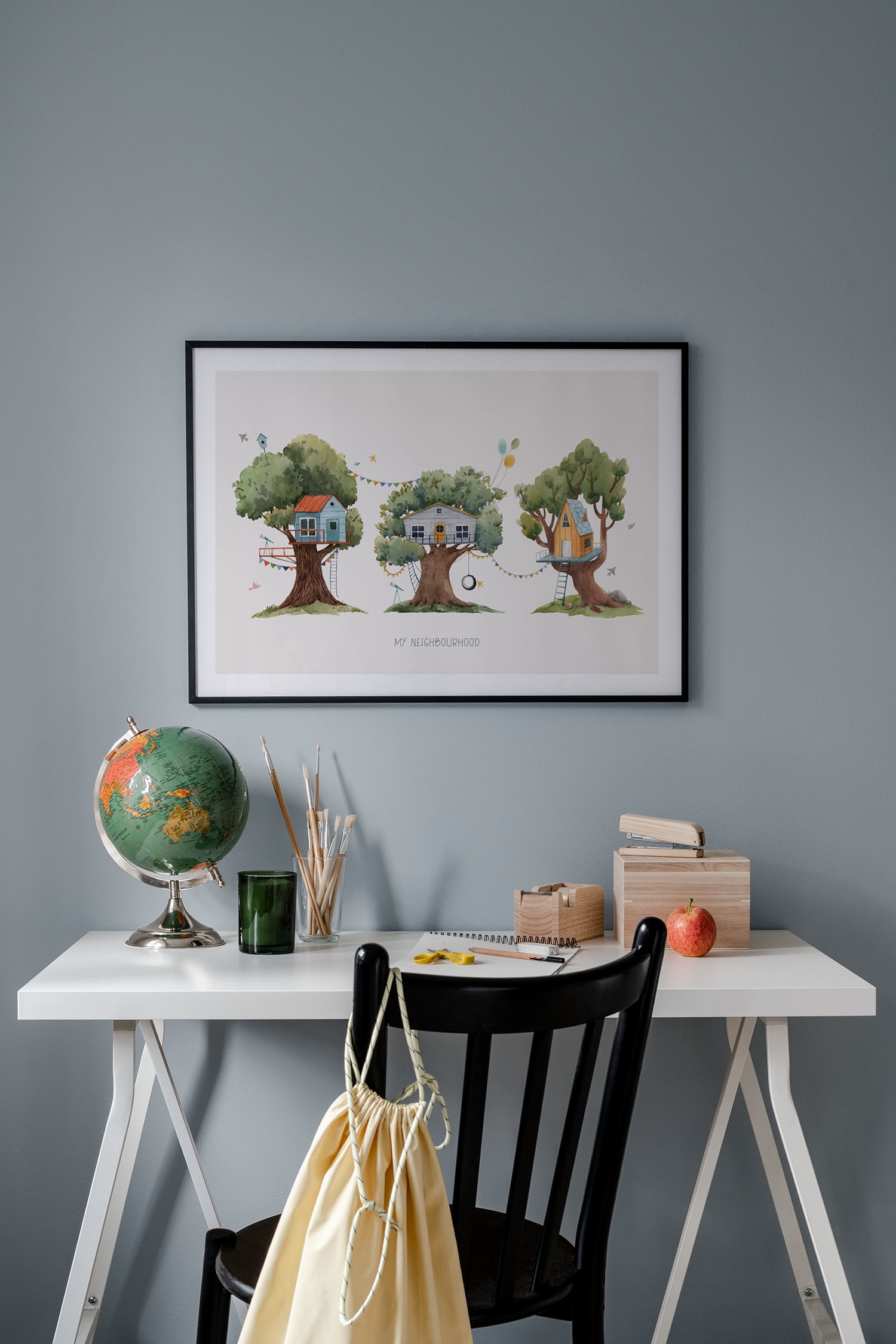 Tree House Neighbours Poster - Beige/grün/braun