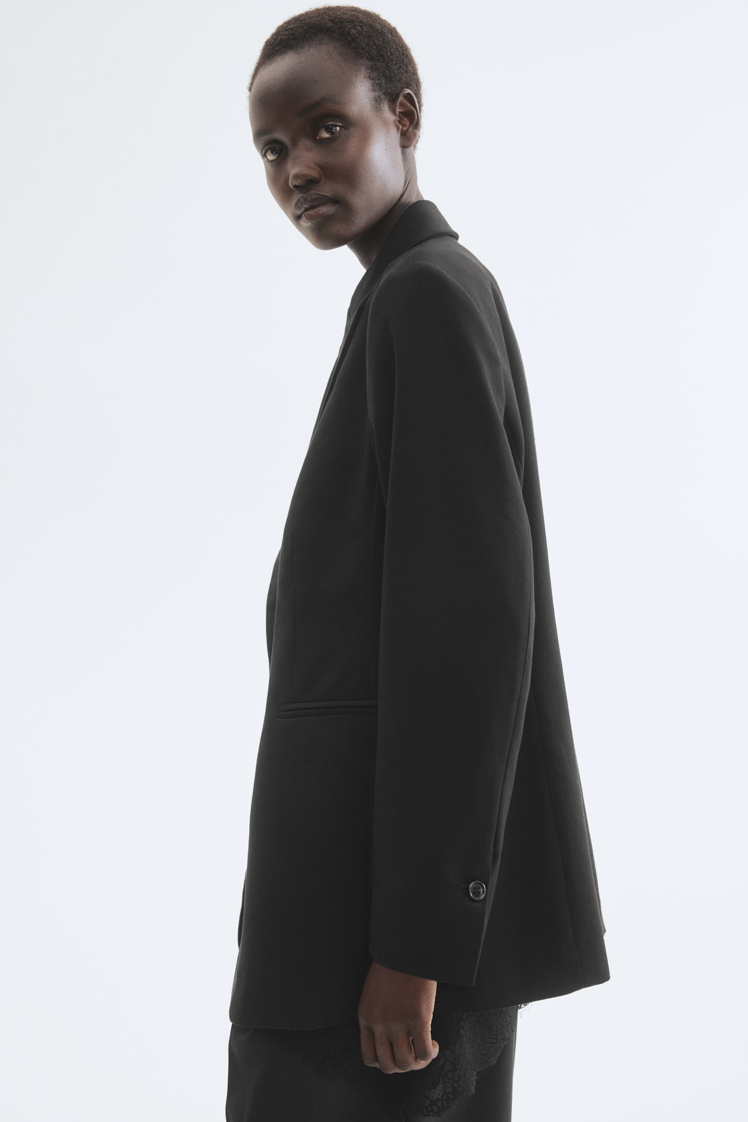 Jednořadové sako - Černá/Béžová/úzký proužek/Růžová - 6