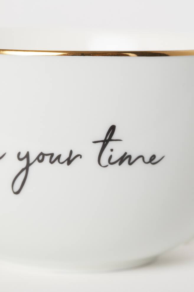 Porcelain cup - White/Take Your Time - 5