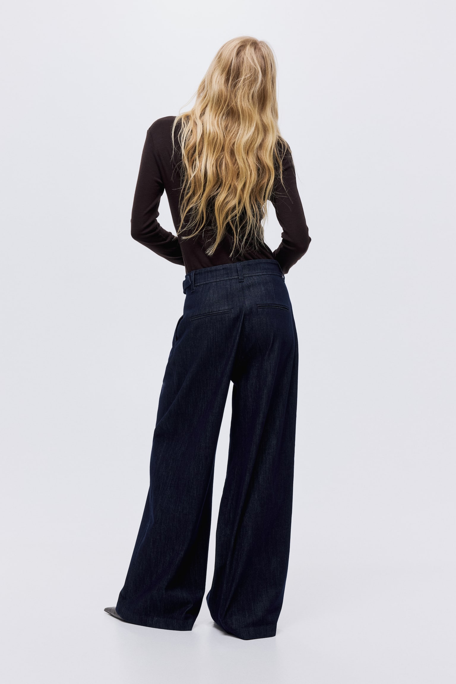 Wide High Jeans - Dark denim blue - 3