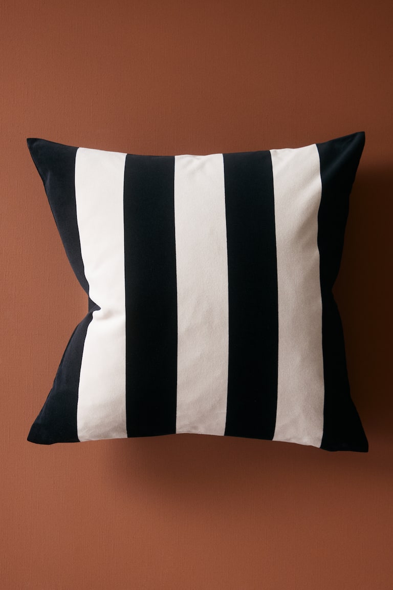 Striped Velvet Cushion Cover White/striped Home All H&M US
